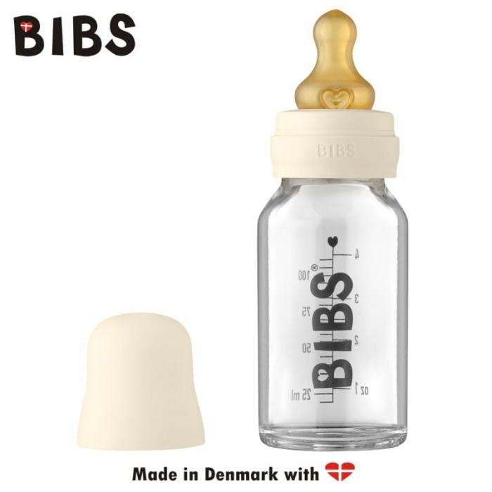 Antykolkowa Butelka Szklana dla Noworodków 110 ml IVORY | BIBS