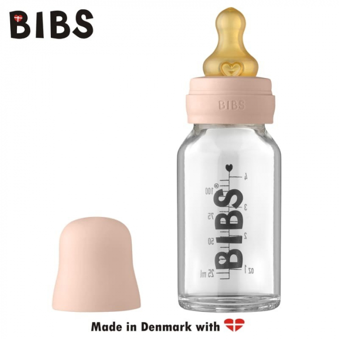 Antykolkowa Butelka Szklana dla Noworodków 110 ml BLUSH | BIBS