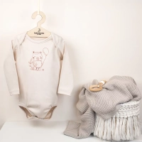 Body niemowlęce z długim rękawem Soft and Natural Beżowy 62cm | ColorStories