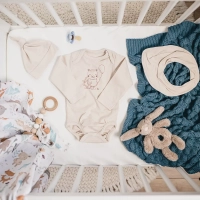 Body niemowlęce z długim rękawem Soft and Natural Beżowy 62cm | ColorStories