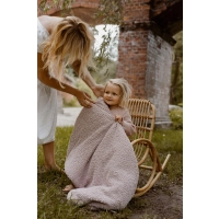 Ciepły Kocyk dla niemowlaka z barankiem - Teo Wrzosowy Róż | ColorStories