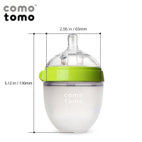 Antykolkowa butelka silikonowa MOM'S BREAST 150 ml Green NEWBORN | COMOTOMO