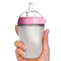Antykolkowa butelka silikonowa MOM'S BREAST 250 ml Pink BABY | COMOTOMO