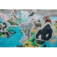Puzzle edukacyjne z figurkami 3D Zagrożone gatunki 200 elementów 6+ | Janod