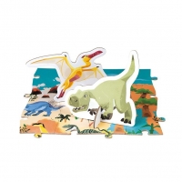 Puzzle edukacyjne z figurkami 3D Dinozaury 200 elementów 6+ | Janod