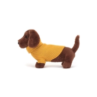 Piesek Jamnik w Sweterku Żółtym 14 cm | JellyCat