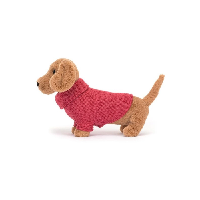 Piesek Jamnik w Sweterku Różowym 14 cm | JellyCat