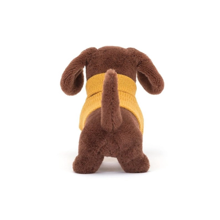 Piesek Jamnik w Sweterku Żółtym 14 cm | JellyCat