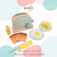 Drewniany toster + akcesoria śniadaniowe | Joueco