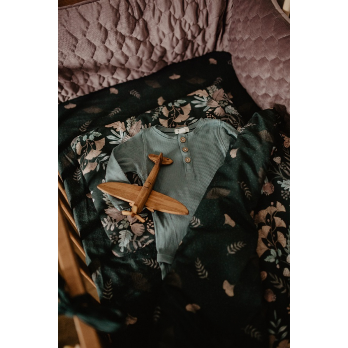 Pikowany ochraniacz do łóżeczka Velvet - Ornithology | Makaszka
