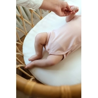 Body niemowlęce z krótkim rękawem Organic Cotton - Pudrowy | Poofi