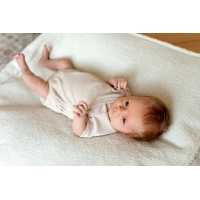 Body niemowlęce z krótkim rękawem Organic Cotton - Latte | Poofi