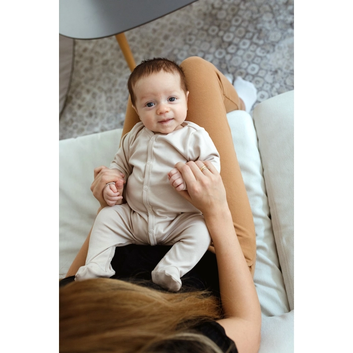 Pajacyk niemowlęcy Organic Cotton - Latte | Poofi