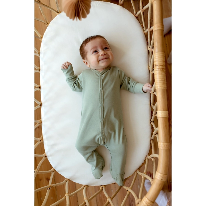Pajacyk niemowlęcy Organic Cotton - Szałwia | Poofi