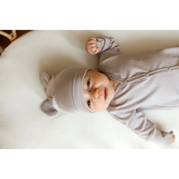 Pajacyk niemowlęcy Organic Cotton - Jasny Szary | Poofi