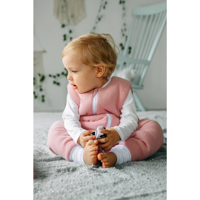 Śpiworek muślinowy z nogawkami dla dzieci – Pink 6m-2.5L 2.0Tog | Pulp