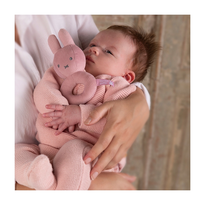Miffy Pink Babyrib Grzechotka miękka | Tiamo