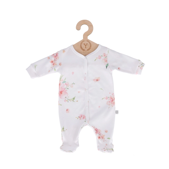 Pajac niemowlęcy z bawełny organicznej Japanese Flowers - Rozmiar 62 | Yosoy
