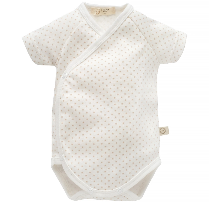 Body niemowlęce z krótkim rękawkiem 100% bawełna - Gwiazdki| Yosoy