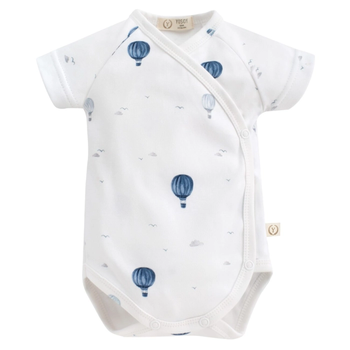 Body niemowlęce z krótkim rękawkiem Organic Cotton - Balloons | Yosoy