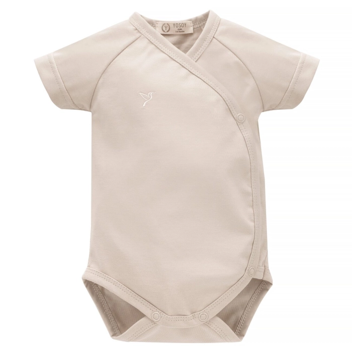 Body niemowlęce Organic Cotton krótki rękaw Sunny Beige | Yosoy