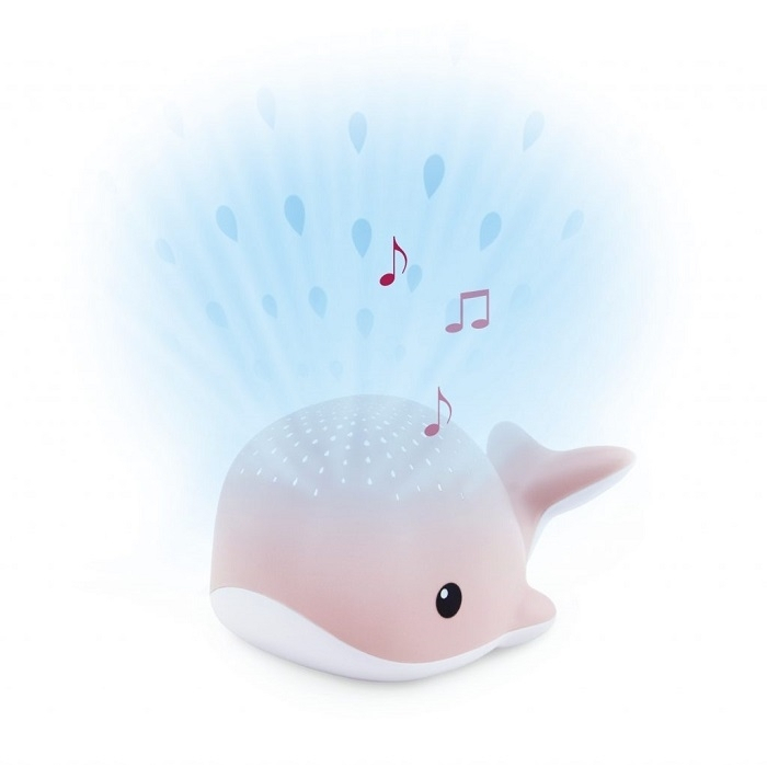 Projektor z dźwiękami i czujnikiem płaczu Wieloryb WALLY Pink | Zazu